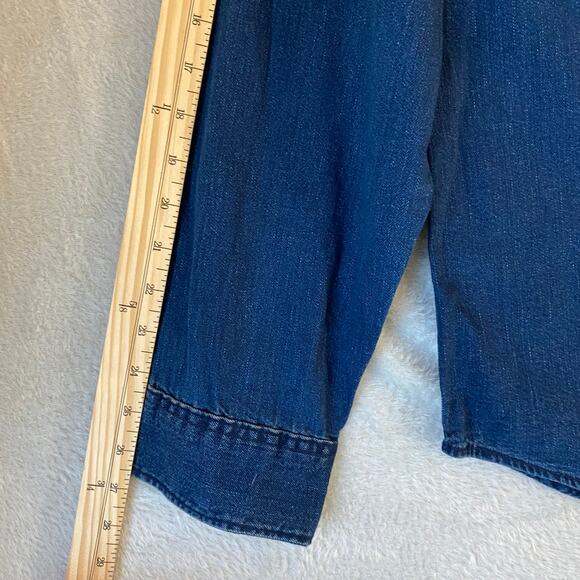 Old Navy Everyday Denim Shirt Men XL Blue Button Up Long Sleeve Regular Fit NWT - Picture 9 of 9